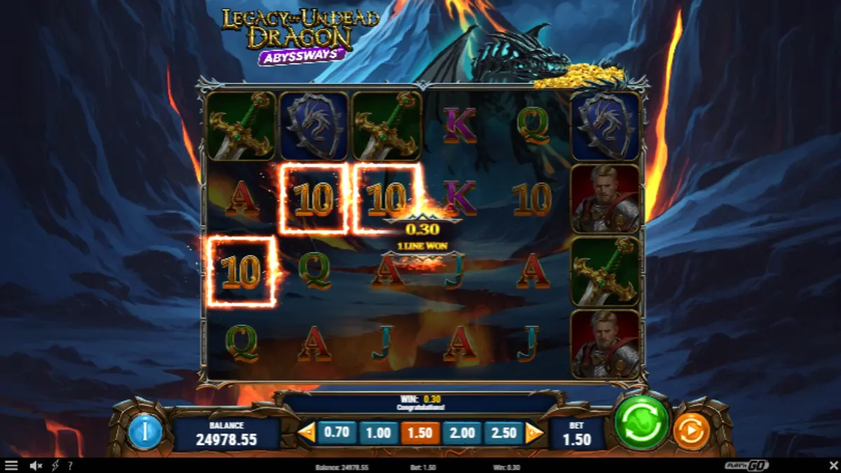 Legacy of Undead Dragon Abyssways স্লট গেমের দৃশ্য